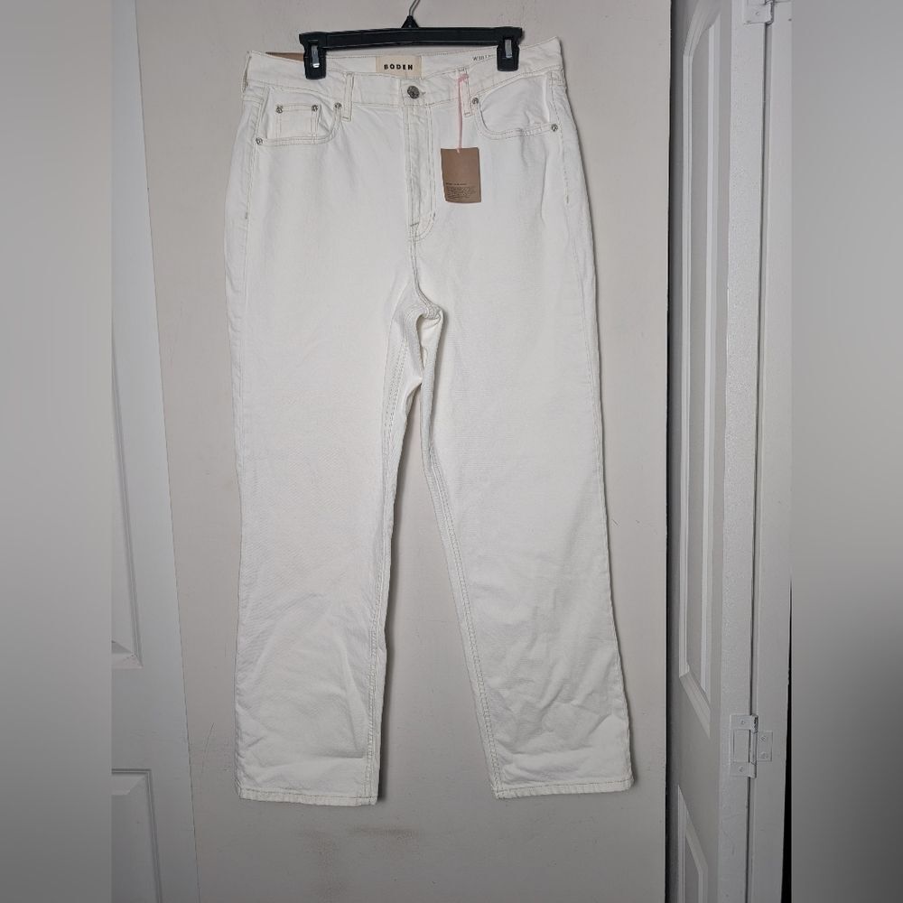Boden White Jeans True Straight Leg High Rise Ro260 Sz 30